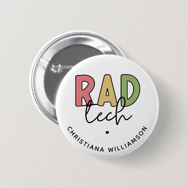 Chapa Redonda De 5 Cm Personalizado Rad Tecnología Radiológica Radiológi (Anverso y reverso)