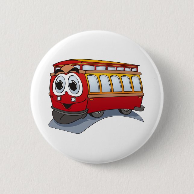 Chapa Redonda De 5 Cm Personalizado Red Trolley (Anverso)