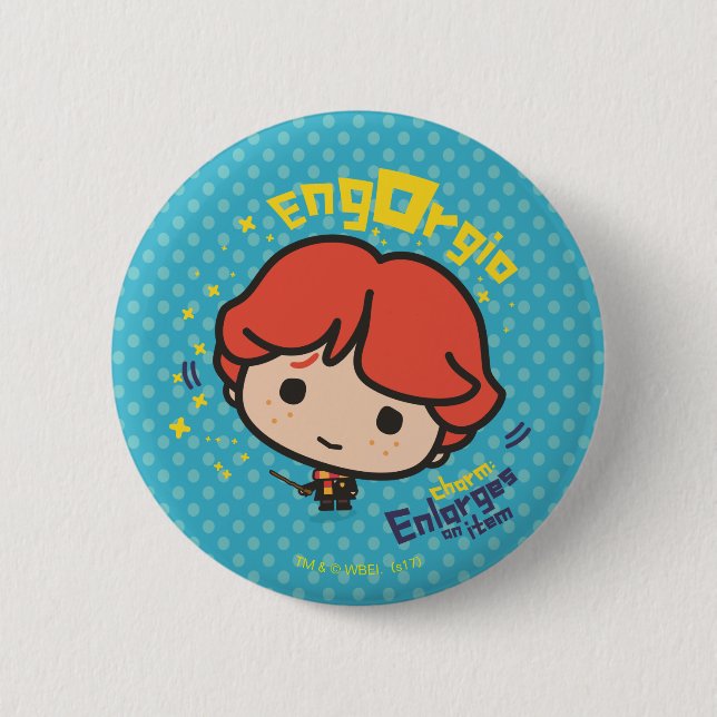 Chapa Redonda De 5 Cm Personalizado Ron Weasley Engorgio Spell (Anverso)