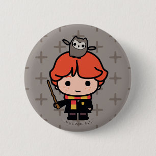 Chapa Redonda De 5 Cm Personalizado Ron Weasley y Pigwidgeon