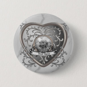 Chapa Redonda De 5 Cm Personalizado Silver Jewel Fairy Heart