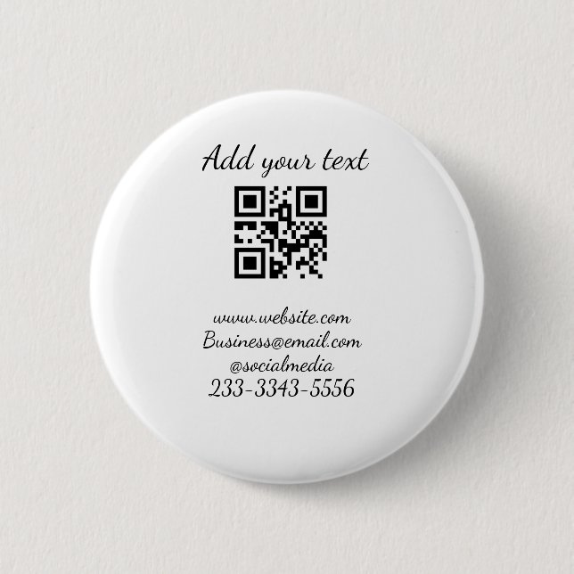Chapa Redonda De 5 Cm personalizado simple código QR agregar su nombre t (Anverso)