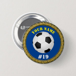 Chapa Redonda De 5 Cm Personalizado Soccer - Añadir nombre y número