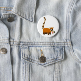Chapa Redonda De 5 Cm Personalizado sonriente Cute Coatimundi