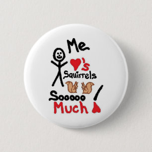 Chapa Redonda De 5 Cm Personalizado Squirrel Lover