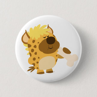 Chapa Redonda De 5 Cm Personalizado suave Hyena aplastando una placa de
