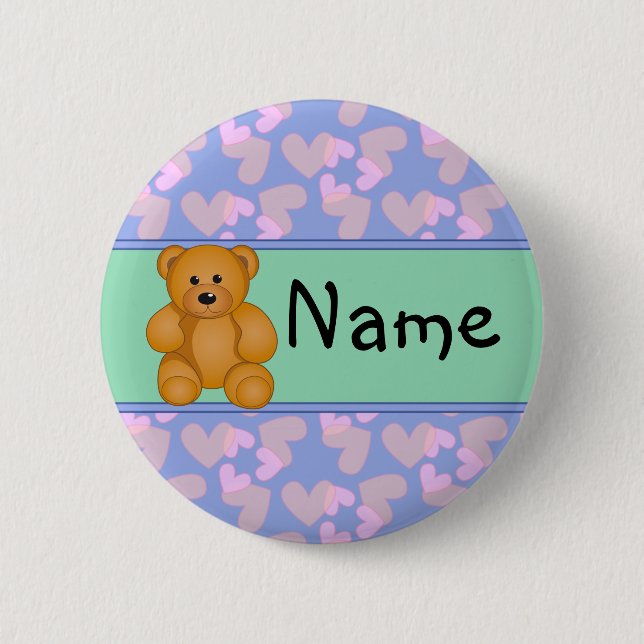 Chapa Redonda De 5 Cm Personalizado Teddy Design (Anverso)