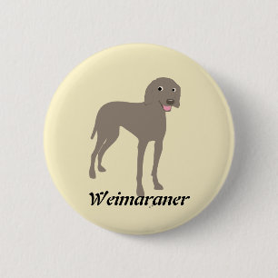 Chapa Redonda De 5 Cm Personalizado Weimaraner