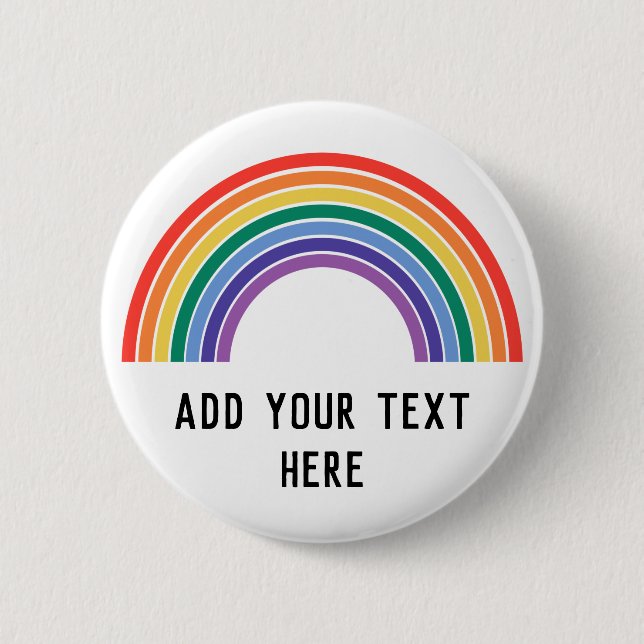 Chapa Redonda De 5 Cm Personalizar Arcoíris de Orgullo LGBT (Anverso)