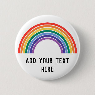Chapa Redonda De 5 Cm Personalizar Arcoíris de Orgullo LGBT