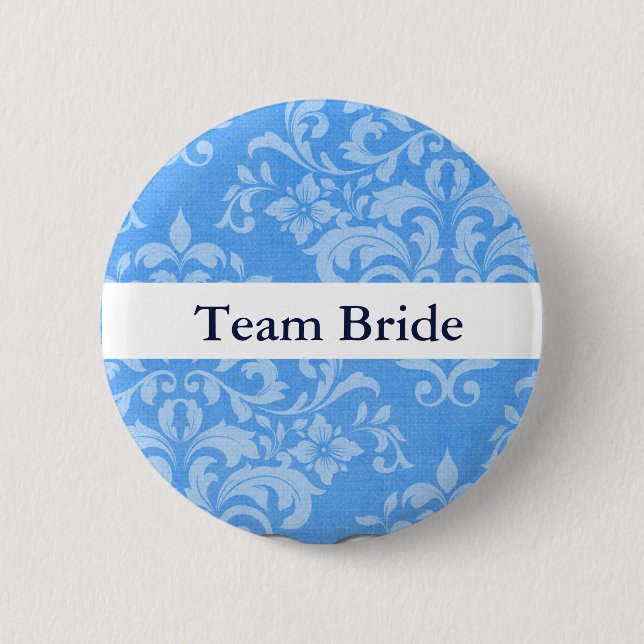 Chapa Redonda De 5 Cm Personalizar la novia del equipo de Damask (Anverso)