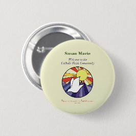 Chapa Redonda De 5 Cm Personalizar Nombre, Círculo de Paloma RCIA sobre 