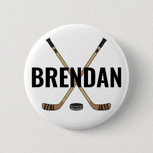Chapa Redonda De 5 Cm Personalizar Personaliza el nombre del hockey Hock