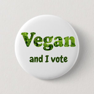 Chapa Redonda De 5 Cm Personalizar Vegan Activista Voter