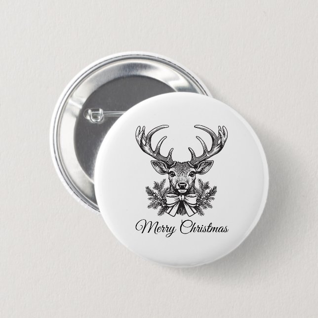 Chapa Redonda De 5 Cm Personalized Christmas Button–Custom Seasonal Pin (Anverso y reverso)