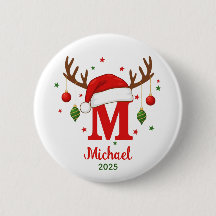 Personalized Christmas Monogram M Santa Hat