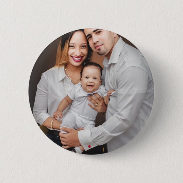 Chapa Redonda De 5 Cm Personalized Family Photo Custom (Anverso)