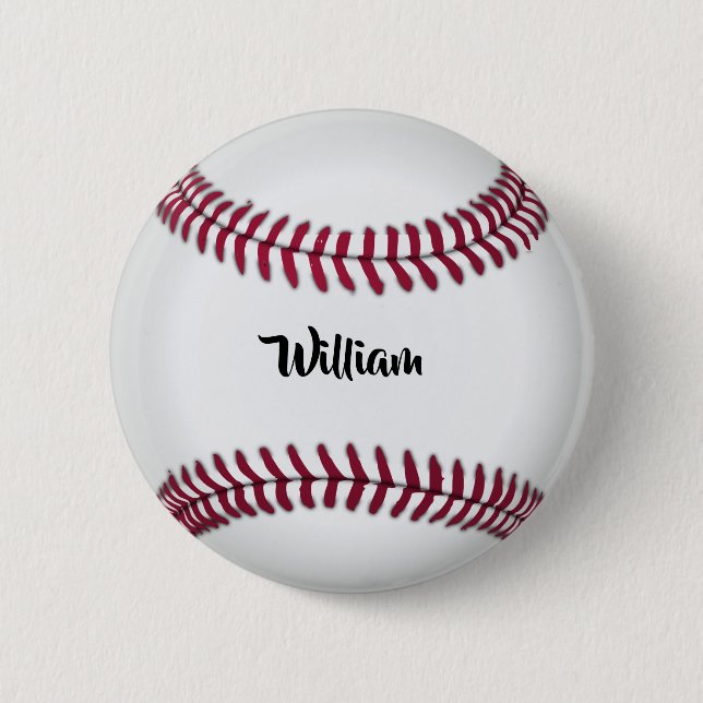 Chapa Redonda De 5 Cm Personalized Name Baseball (Anverso)