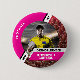Chapa Redonda De 5 Cm Personalized photo sports button/pin football butt