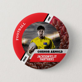 Chapa Redonda De 5 Cm Personalized photo sports button/pin football butt