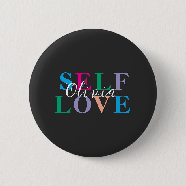 Chapa Redonda De 5 Cm Personalized Self love  (Anverso)