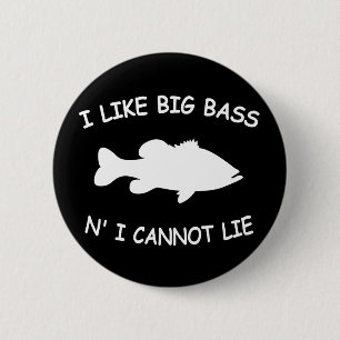 Chapa Redonda De 5 Cm Pesca de la lubina divertida