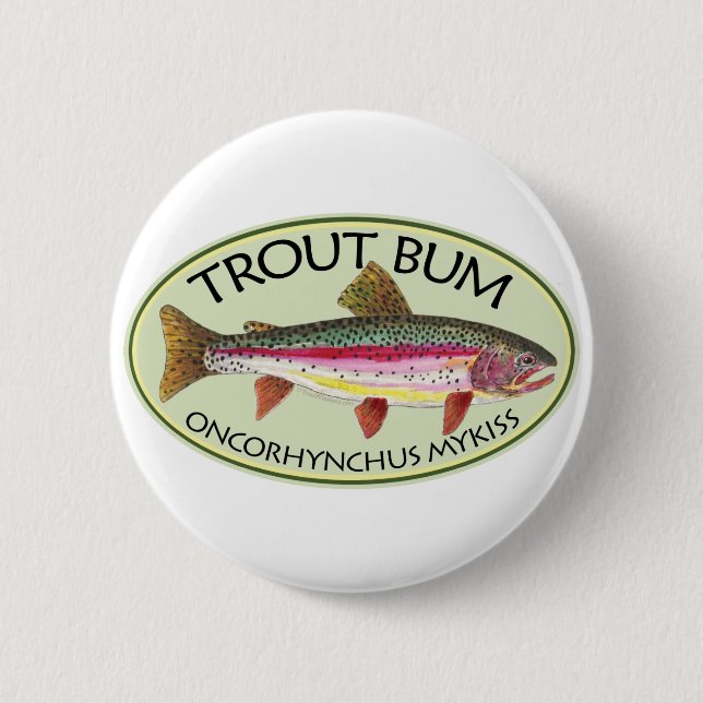 Chapa Redonda De 5 Cm Pesca de trucha (Anverso)
