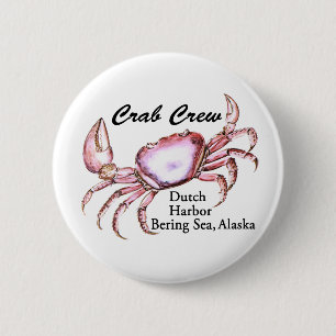 Chapa Redonda De 5 Cm Pesca del cangrejo de Alaska del mar de Bering