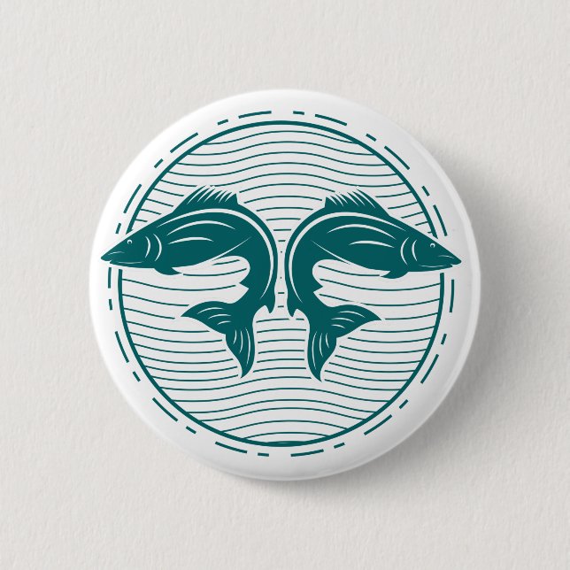 Chapa Redonda De 5 Cm Pesca divertida de verano (Anverso)