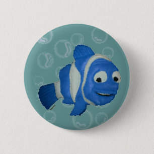 Chapa Redonda De 5 Cm Pescado azul