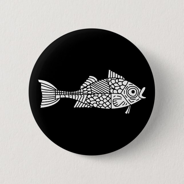 Chapa Redonda De 5 Cm Pescado blanco (Anverso)