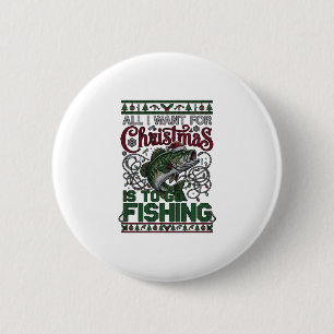 Chapa Redonda De 5 Cm Pescado de Navidad Pescando Sombrero de Santa Luce