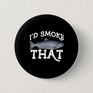 Chapa Redonda De 5 Cm Pescador de salmón Coho divertido de agua salada y