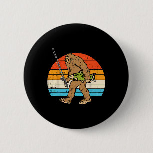 Chapa Redonda De 5 Cm Pescador Retro Pescador de Piscilla Sisquatch Homb
