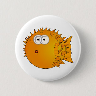 Chapa Redonda De 5 Cm Pescados lindos del fumador del dibujo animado