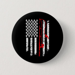 Chapa Redonda De 5 Cm Pescando bandera americana Husnd hijo nieto divert
