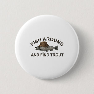 Chapa Redonda De 5 Cm Pescar Alrededor Encontrar Trucha, Bromas De Pesca