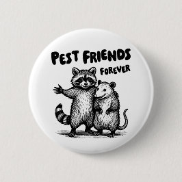 Chapa Redonda De 5 Cm Pest Friends Forever Black Print
