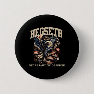 Chapa Redonda De 5 Cm Pete Hegseth Secretario de Defensa partidario de T