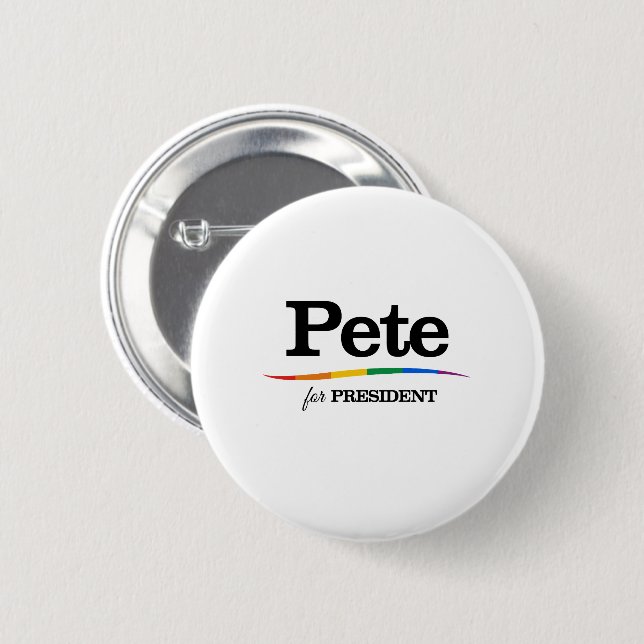 Chapa Redonda De 5 Cm Pete para Presidente (Anverso y reverso)