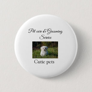 Chapa Redonda De 5 Cm Pets care grooming service add name address text