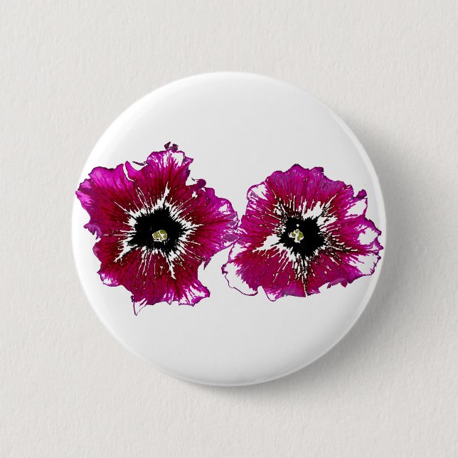 Chapa Redonda De 5 Cm Petunias de Verano (Anverso)