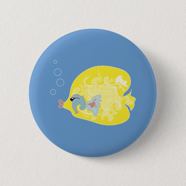 Chapa Redonda De 5 Cm Pez Amarillo (Anverso)