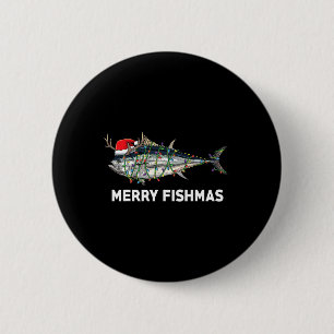 Chapa Redonda De 5 Cm Pez Atun Divertido Navidad Santa Claus Navidad Pes