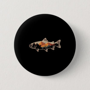 Chapa Redonda De 5 Cm Pez B de pesca Montaña Estrella Pescador Arte Homb