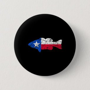 Chapa Redonda De 5 Cm Pez de boca chica bandera de Texas