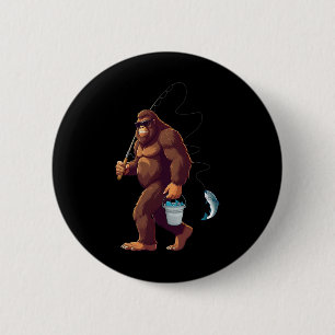 Chapa Redonda De 5 Cm Pez grande divertido pesca retro Sasquatch pescado