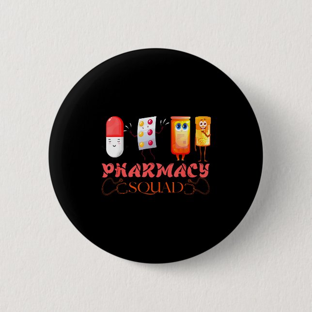 Chapa Redonda De 5 Cm Pharmacy Squad Valentines Cute Lls Pharmacist Phar (Anverso)