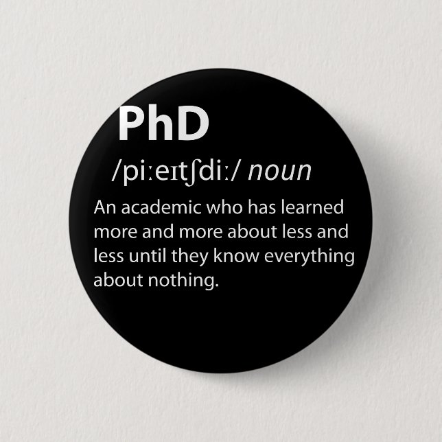 Chapa Redonda De 5 Cm PhD Funny Dictionary Definition (Anverso)