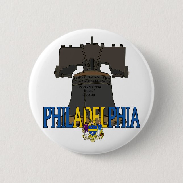 Chapa Redonda De 5 Cm Philadelphia Pennsylvania Liberty Bell (Anverso)